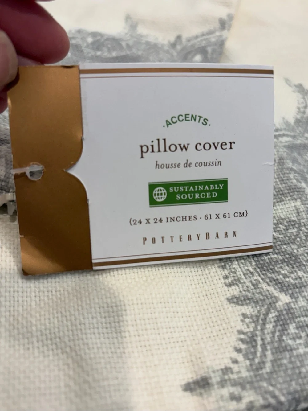 Pottery Barn Erica Medallion Pillow Cover Light Grey NWT,  neutral
